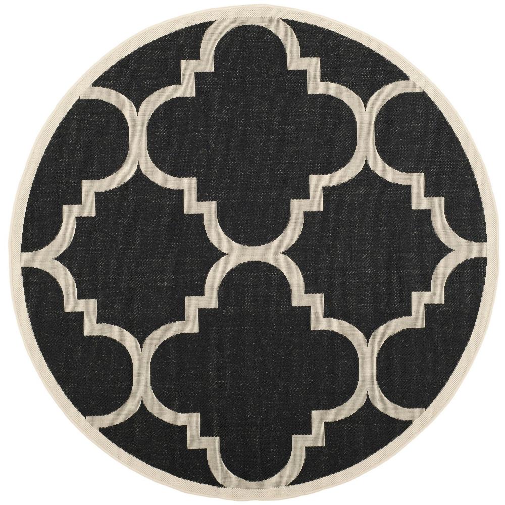 COURTYARD, BLACK / BEIGE, 5'-3" X 5'-3" Round, Area Rug, CY6243-266-5R. The main picture.