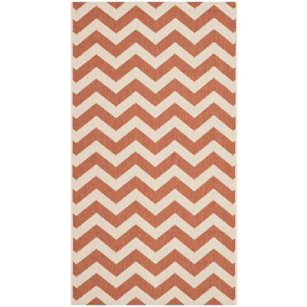 COURTYARD, TERRACOTTA / BEIGE, 2'-7" X 5', Area Rug, CY6244-241-3. Picture 1