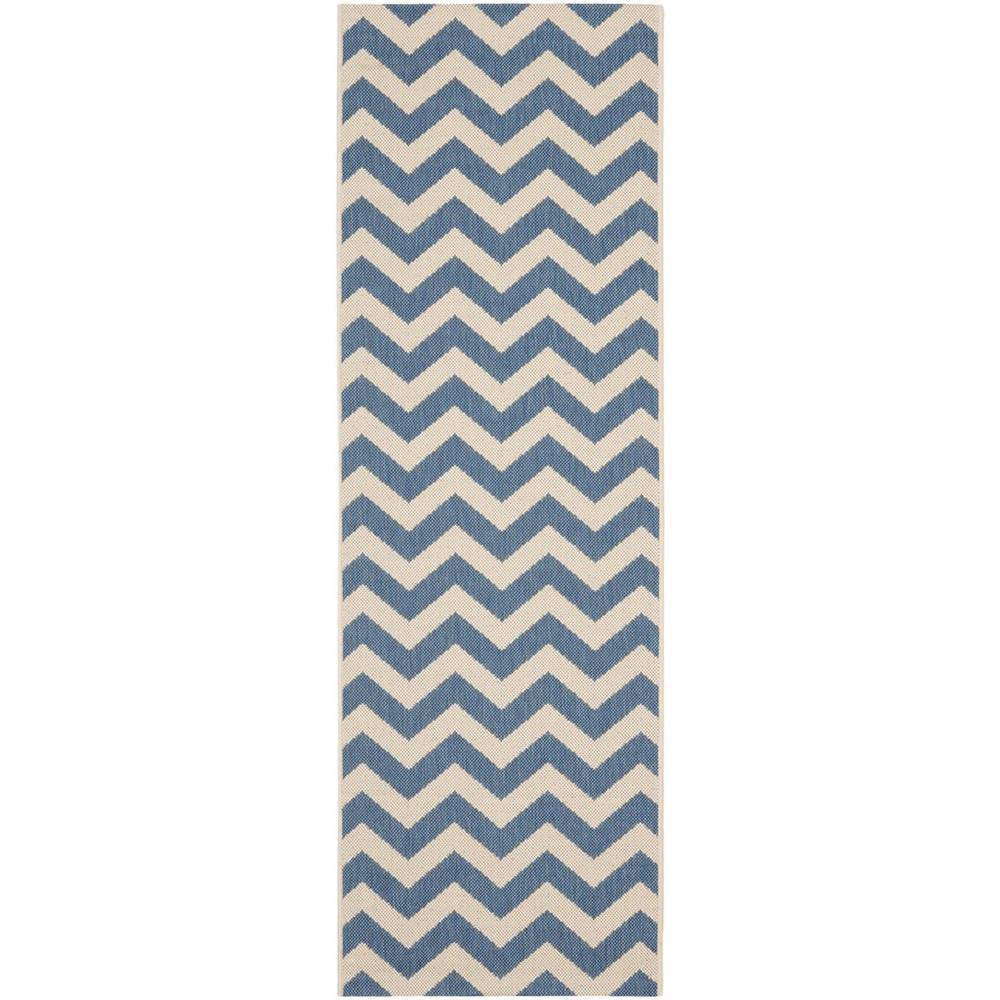 COURTYARD, BLUE / BEIGE, 2'-3" X 12', Area Rug, CY6244-243-212. Picture 1