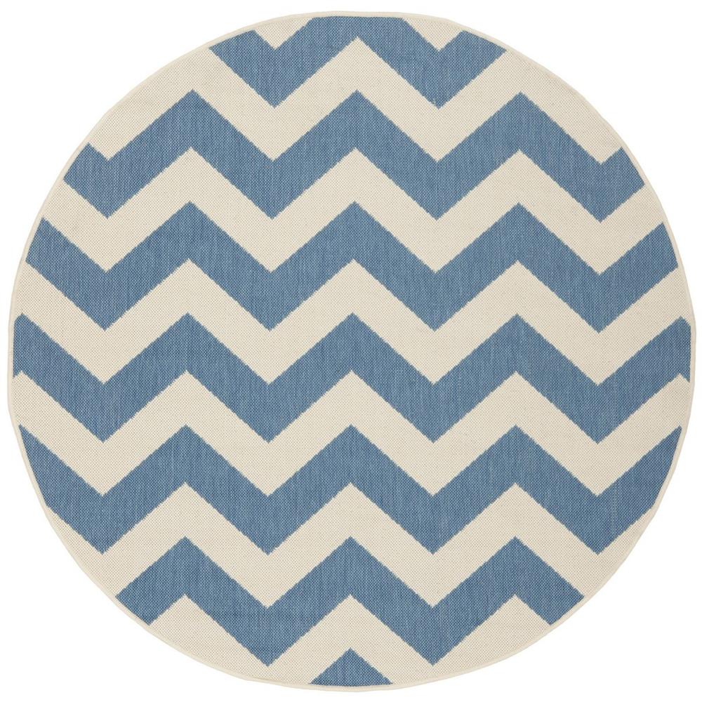 COURTYARD, BLUE / BEIGE, 5'-3" X 5'-3" Round, Area Rug, CY6244-243-5R. Picture 1