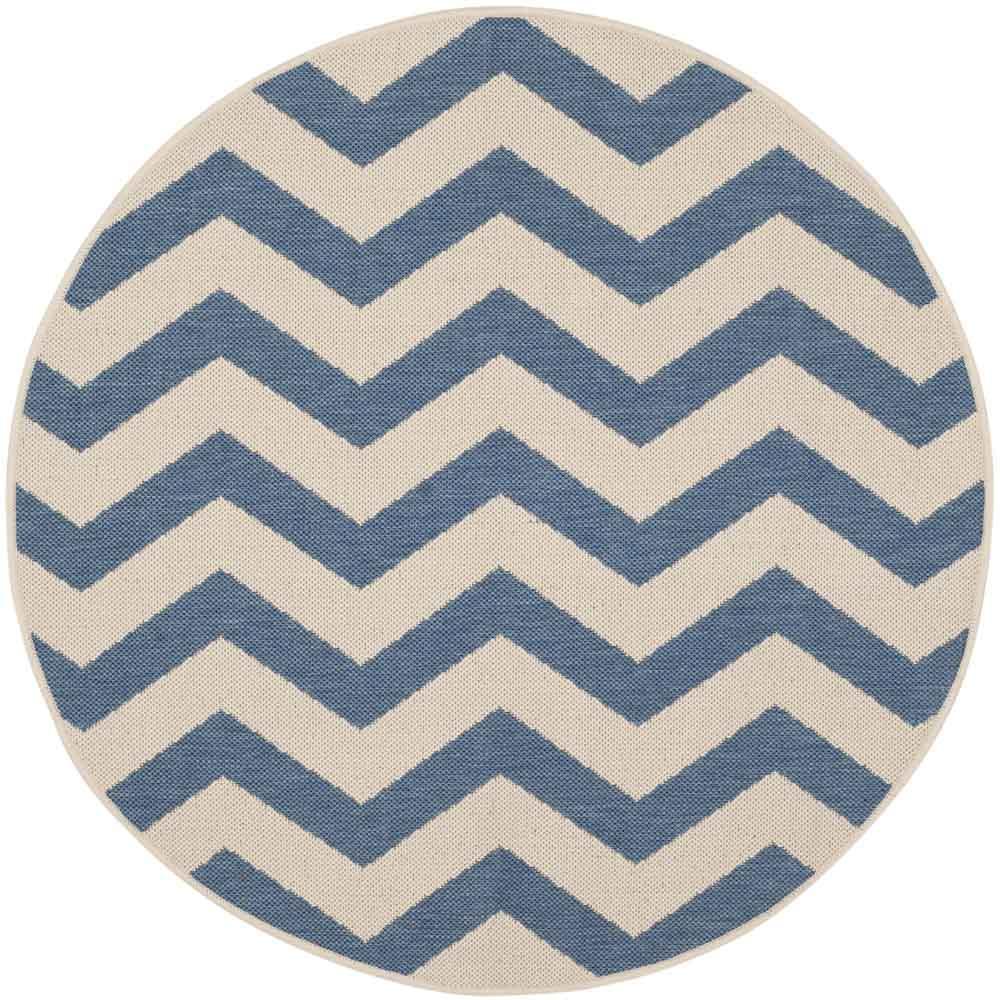 COURTYARD, BLUE / BEIGE, 7'-10" X 7'-10" Round, Area Rug, CY6245-243-8R. Picture 1