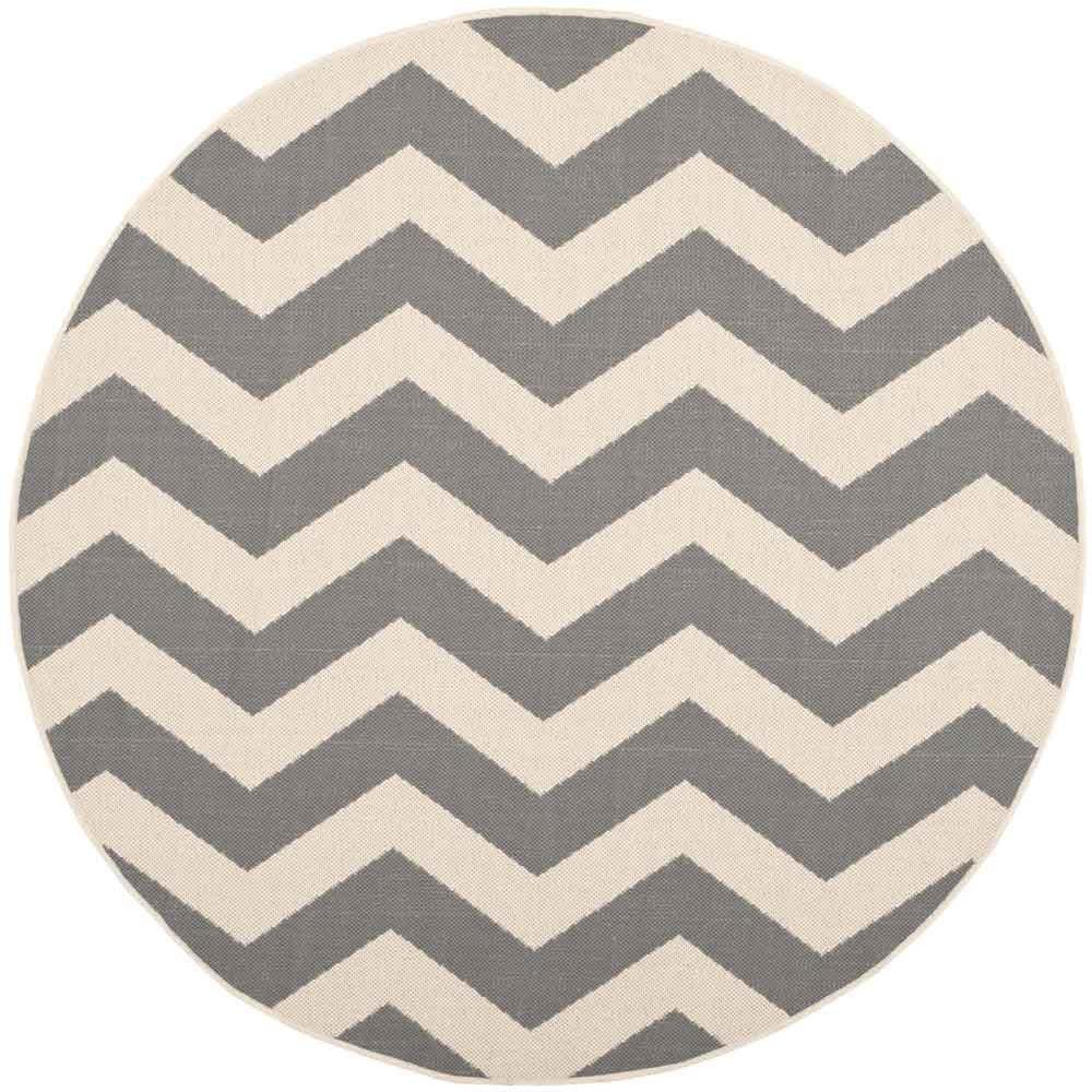 COURTYARD, GREY / BEIGE, 5'-3" X 5'-3" Round, Area Rug, CY6245-246-5R. Picture 1