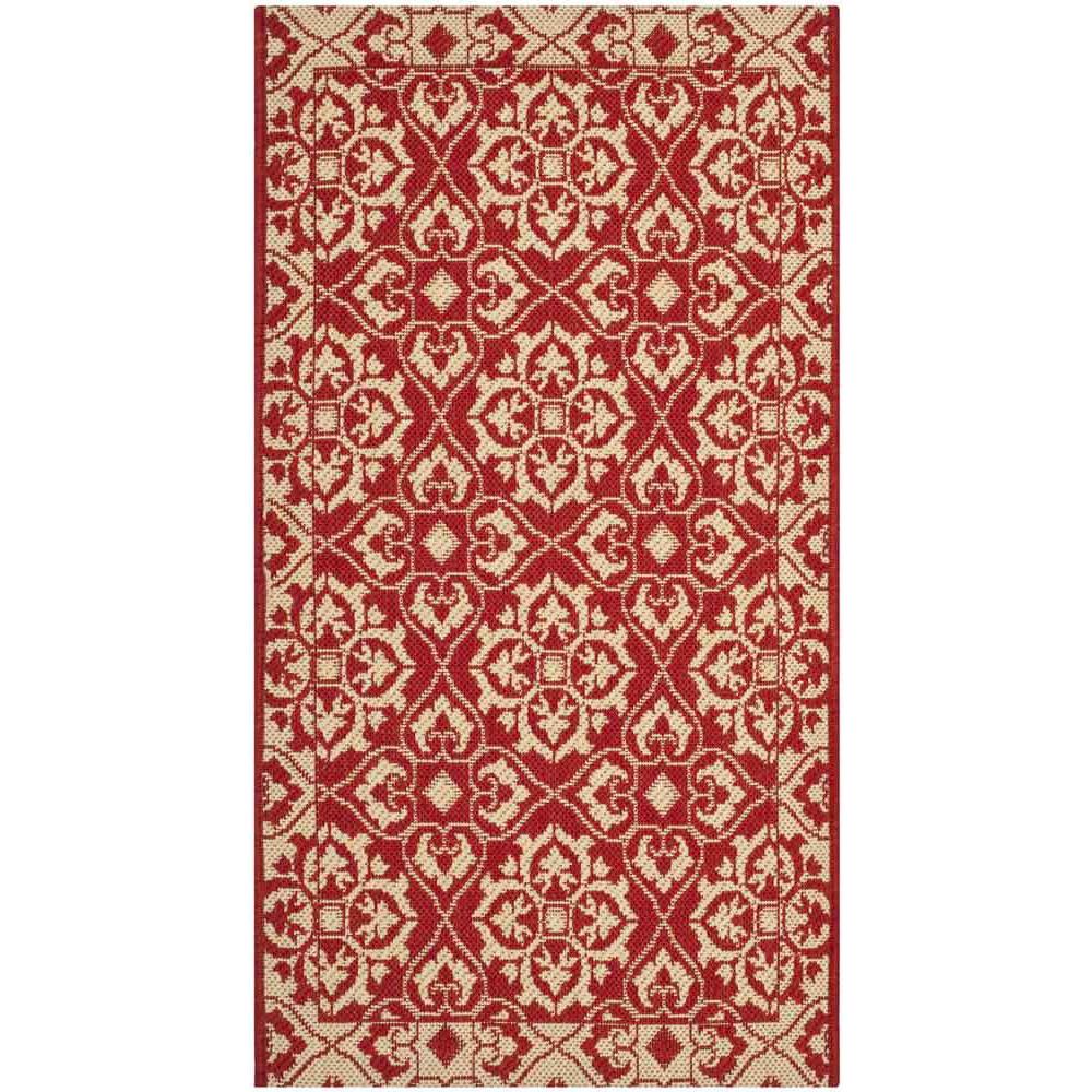 COURTYARD, RED / CREME, 2'-7" X 5', Area Rug, CY6550-28-3. Picture 1