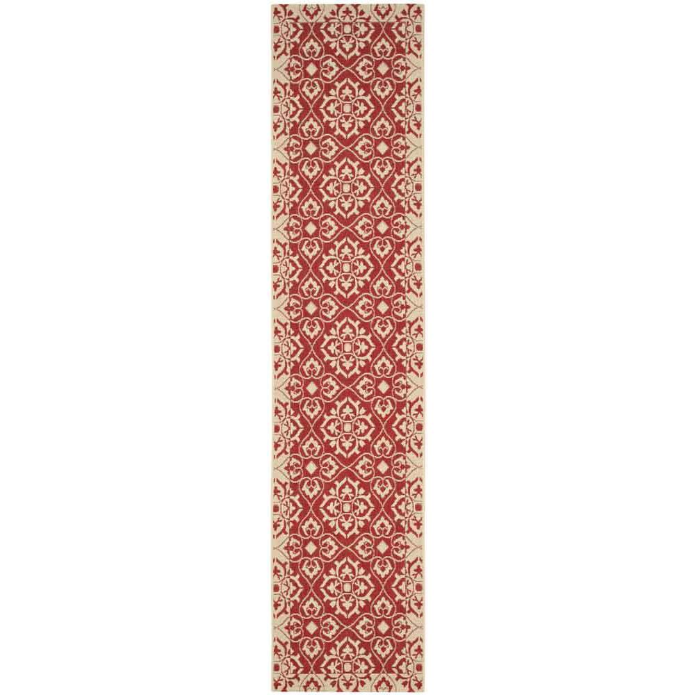 COURTYARD, RED / CREME, 2'-3" X 6'-7", Area Rug, CY6550-28-27. Picture 1