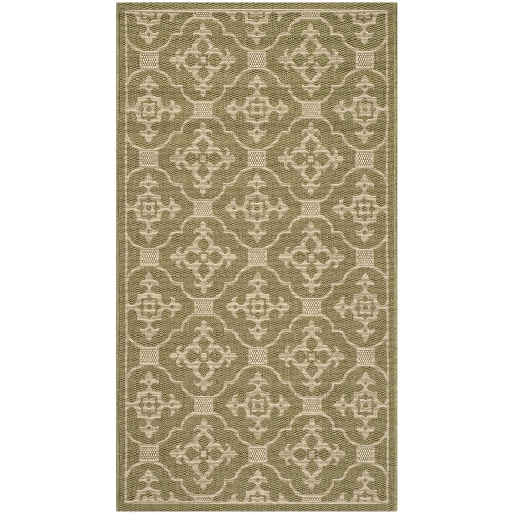 COURTYARD, GREEN / CREME, 4' X 5'-7", Area Rug, CY6564-24-4. Picture 1
