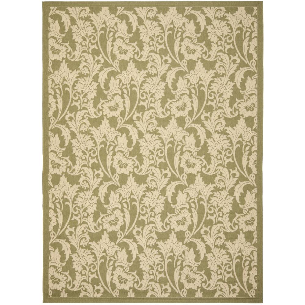 COURTYARD, GREEN / CREME, 4' X 5'-7", Area Rug, CY6565-24-4. Picture 1