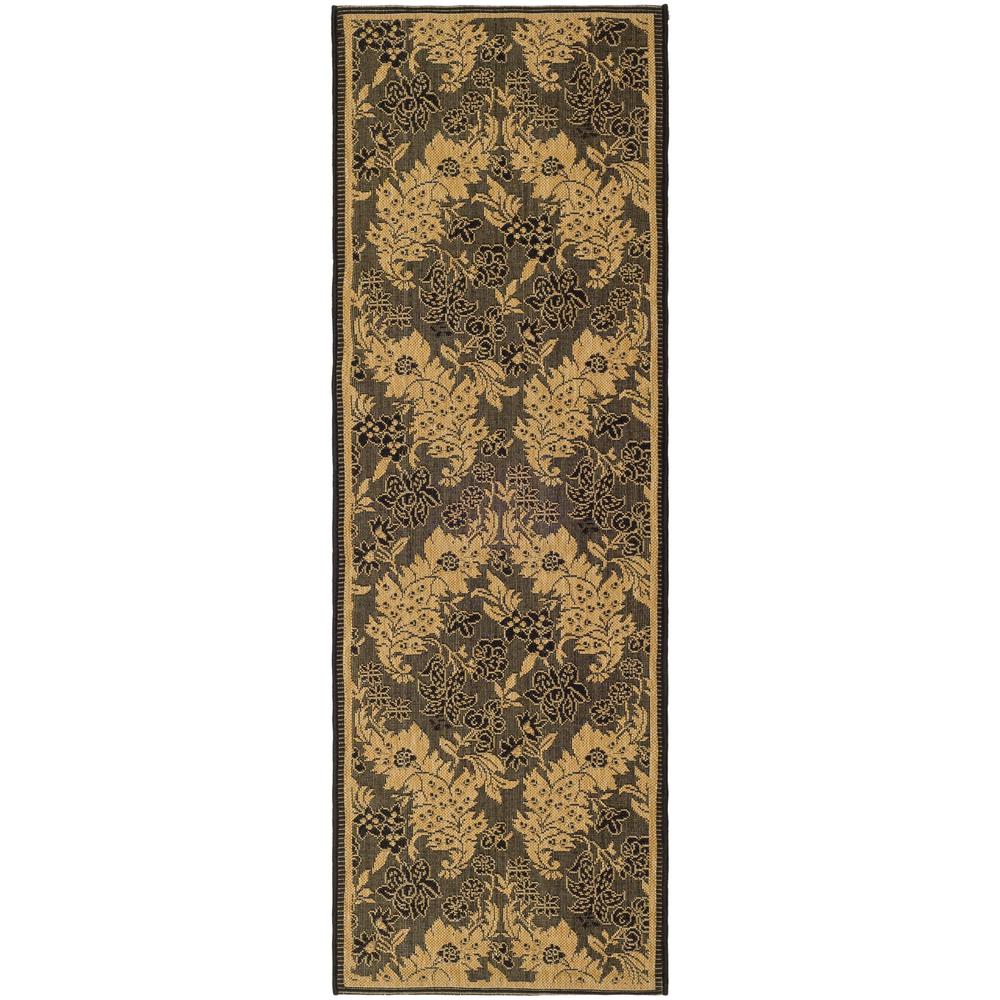 COURTYARD, BLACK / NATURAL, 2'-3" X 6'-7", Area Rug, CY6582-46-27. Picture 1