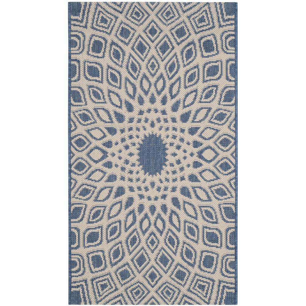 COURTYARD, BLUE / BEIGE, 2'-7" X 5', Area Rug, CY6616-23321-3. Picture 1