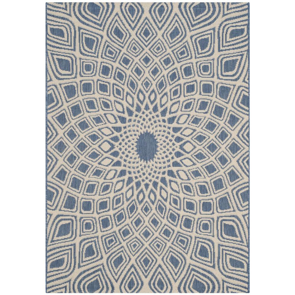 COURTYARD, BLUE / BEIGE, 6'-7" X 9'-6", Area Rug, CY6616-23321-6. Picture 1