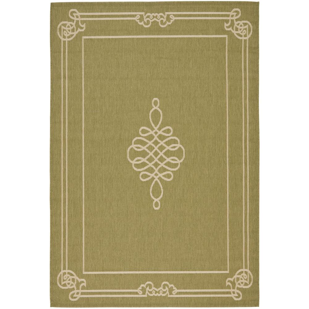 COURTYARD, GREEN / CREME, 4' X 5'-7", Area Rug, CY6788-24-4. Picture 1