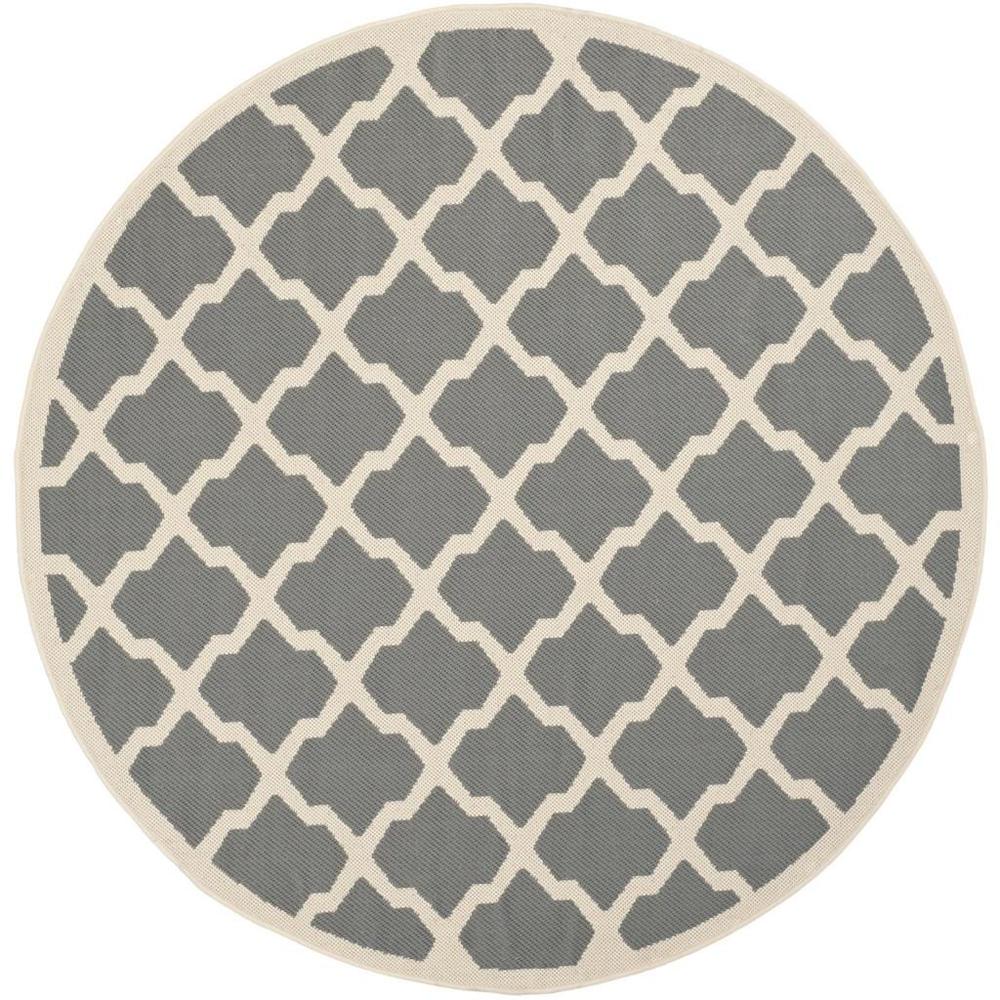 COURTYARD, ANTHRACITE / BEIGE, 5'-3" X 5'-3" Round, Area Rug, CY6903-246-5R. Picture 1