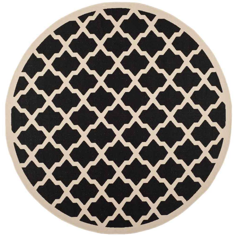 COURTYARD, BLACK / BEIGE, 5'-3" X 5'-3" Round, Area Rug, CY6903-266-5R. Picture 1