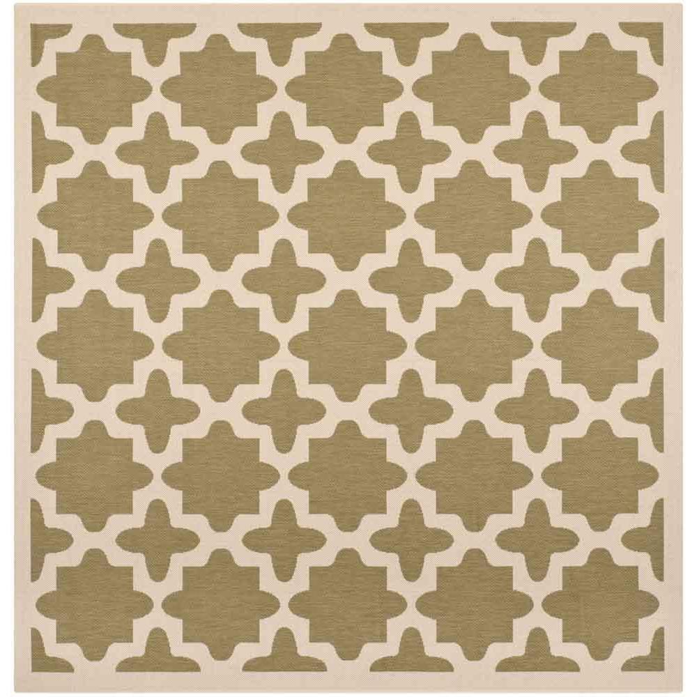 COURTYARD, GREEN / BEIGE, 5'-3" X 5'-3" Square, Area Rug, CY6913-244-5SQ. Picture 1