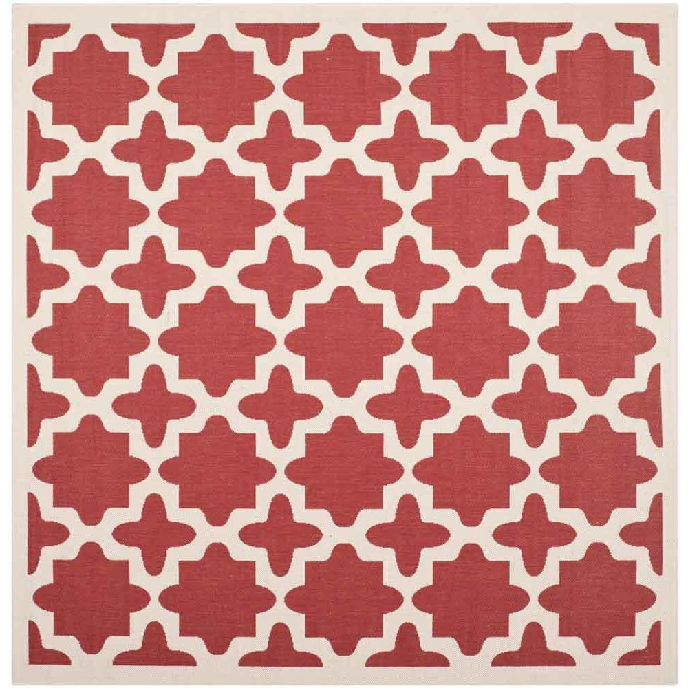COURTYARD, RED / BONE, 5'-3" X 5'-3" Square, Area Rug, CY6913-248-5SQ. Picture 1