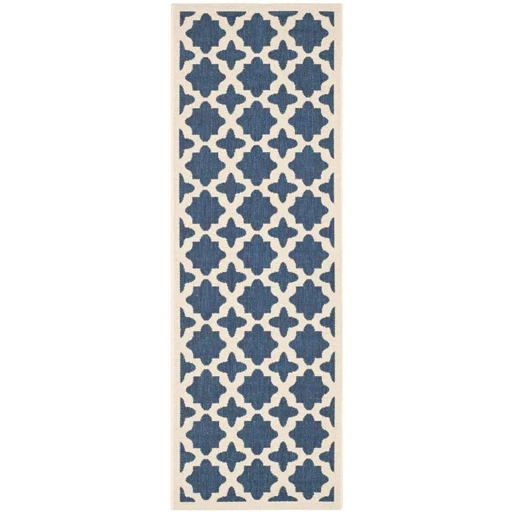 COURTYARD, NAVY / BEIGE, 2'-3" X 12', Area Rug, CY6913-268-212. Picture 1