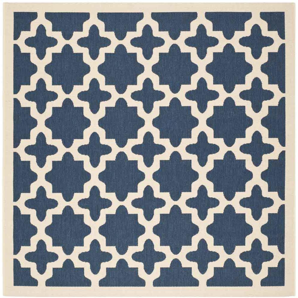 COURTYARD, NAVY / BEIGE, 5'-3" X 5'-3" Square, Area Rug, CY6913-268-5SQ. Picture 1
