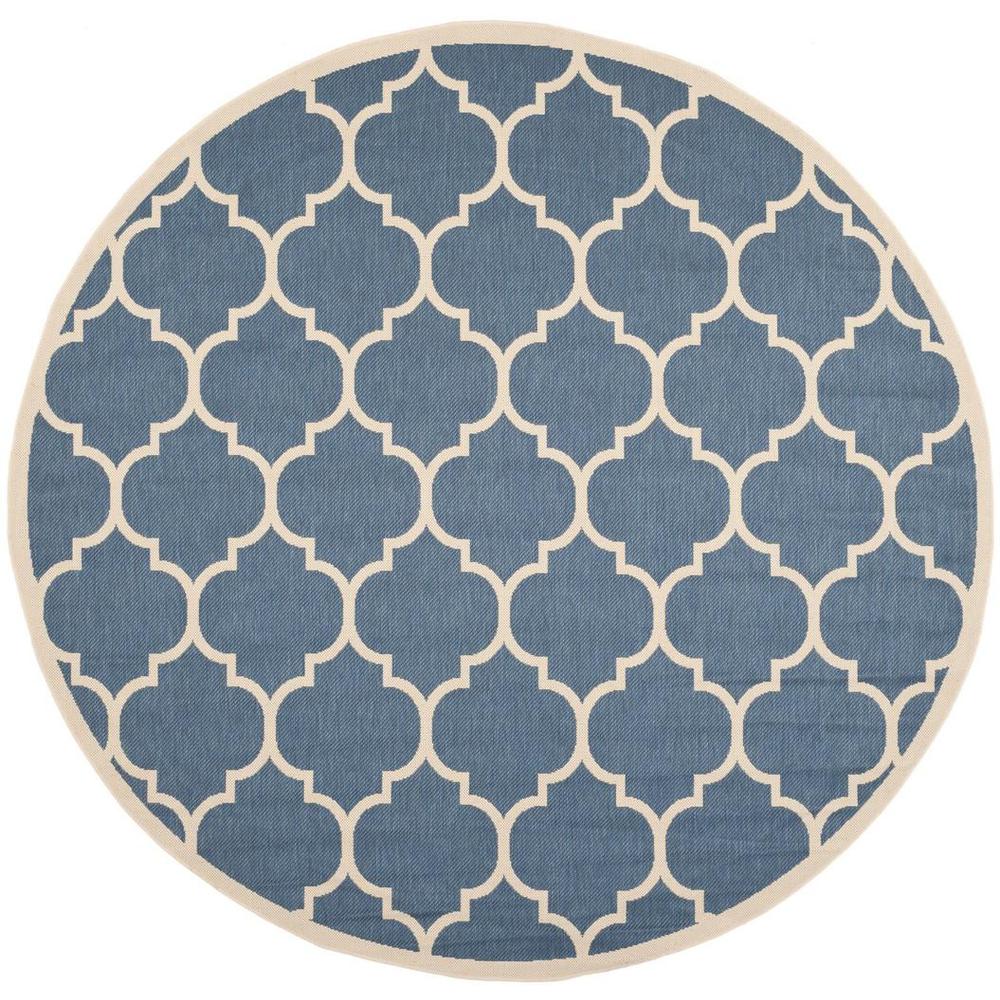 COURTYARD, BLUE / BEIGE, 5'-3" X 5'-3" Round, Area Rug, CY6914-243-5R. Picture 1