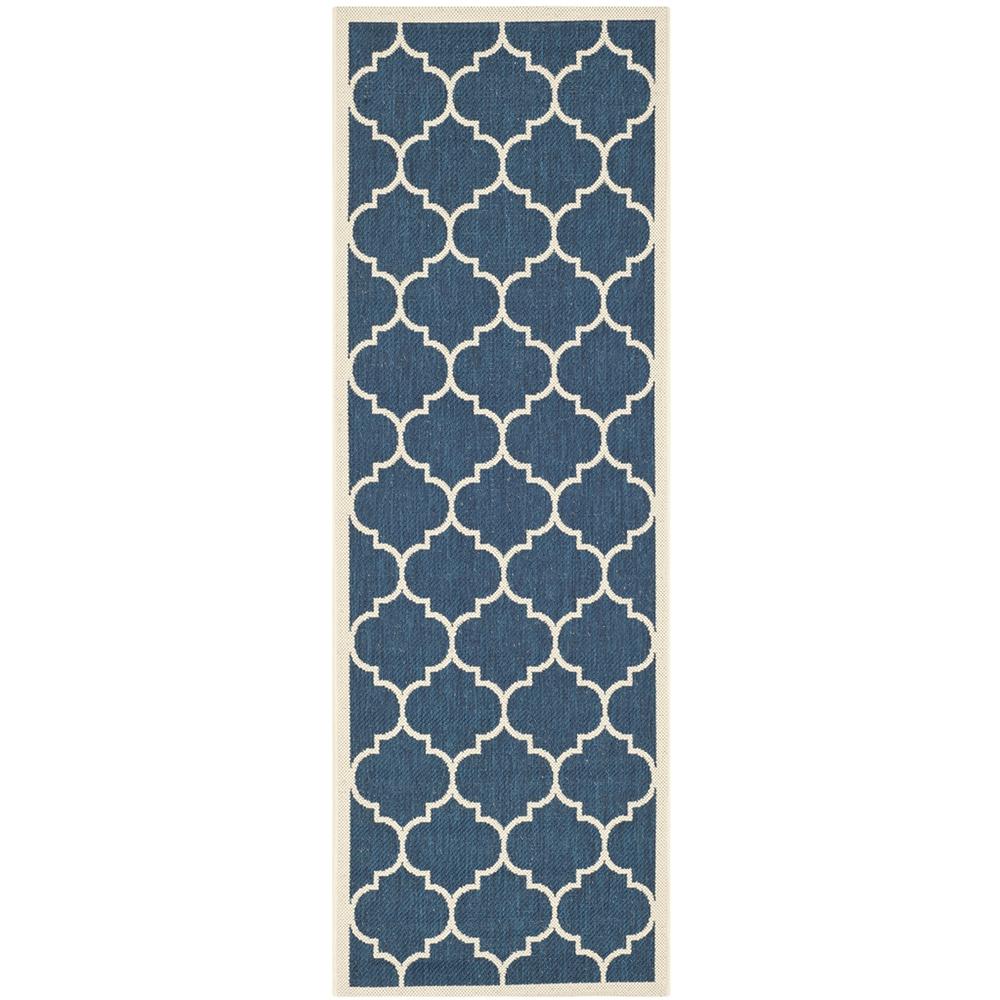 COURTYARD, NAVY / BEIGE, 2'-3" X 12', Area Rug, CY6914-268-212. Picture 1