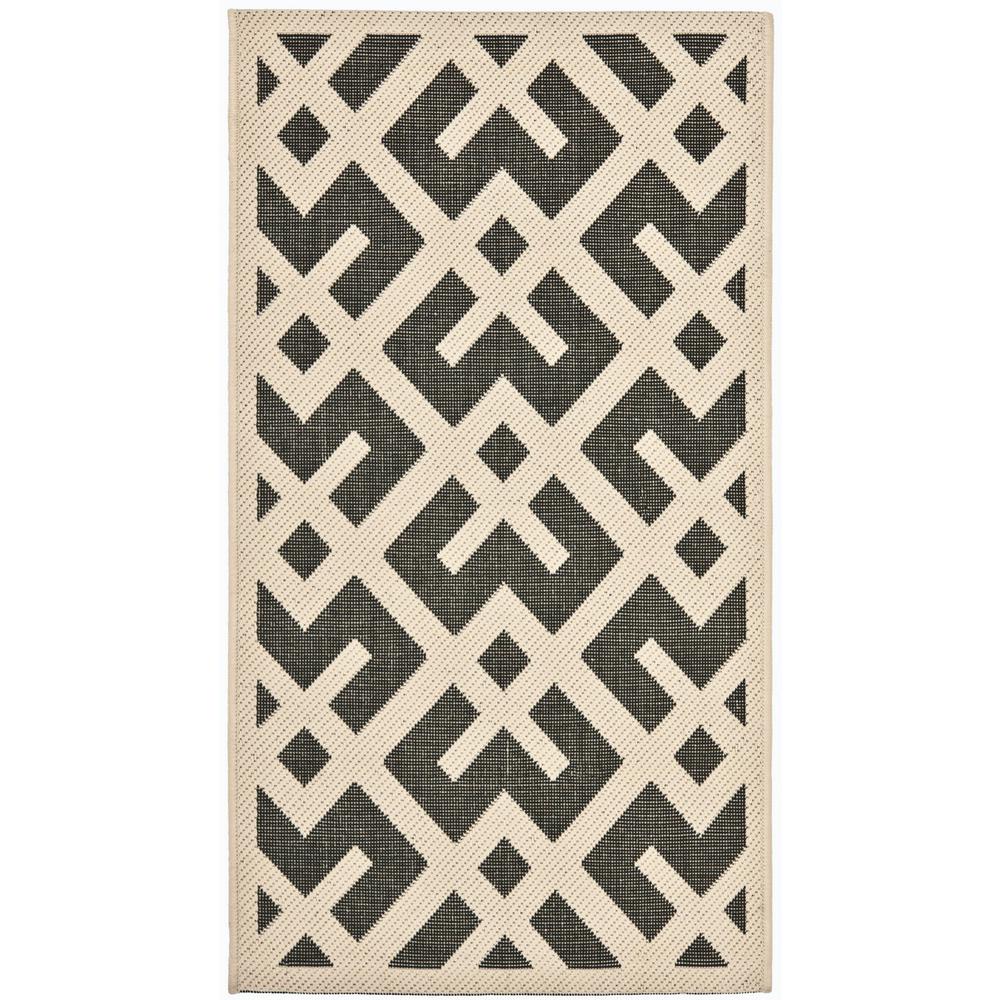 COURTYARD, BLACK / BEIGE, 2'-7" X 5', Area Rug, CY6915-216-3. Picture 1
