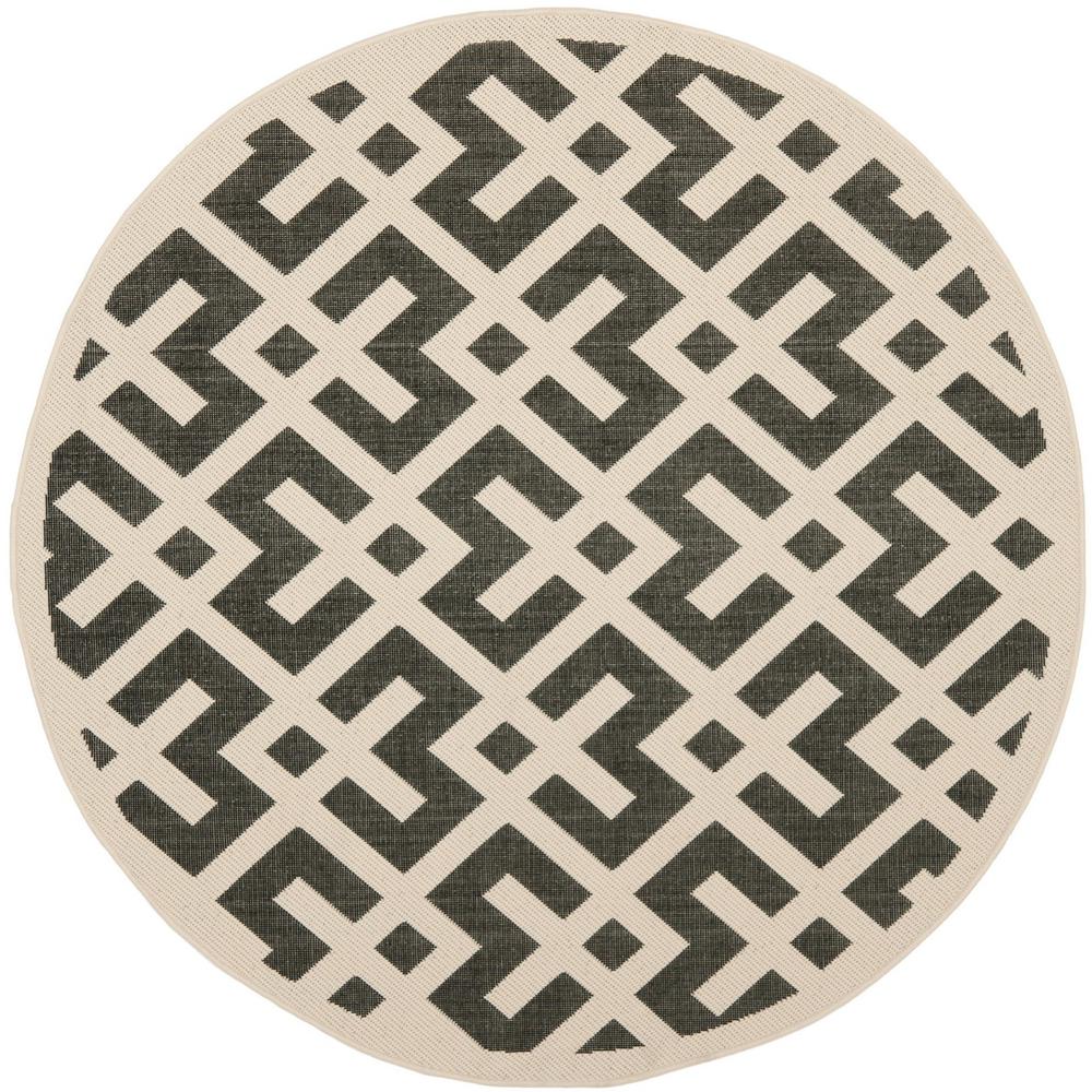 COURTYARD, BLACK / BEIGE, 5'-3" X 5'-3" Round, Area Rug, CY6915-216-5R. Picture 1