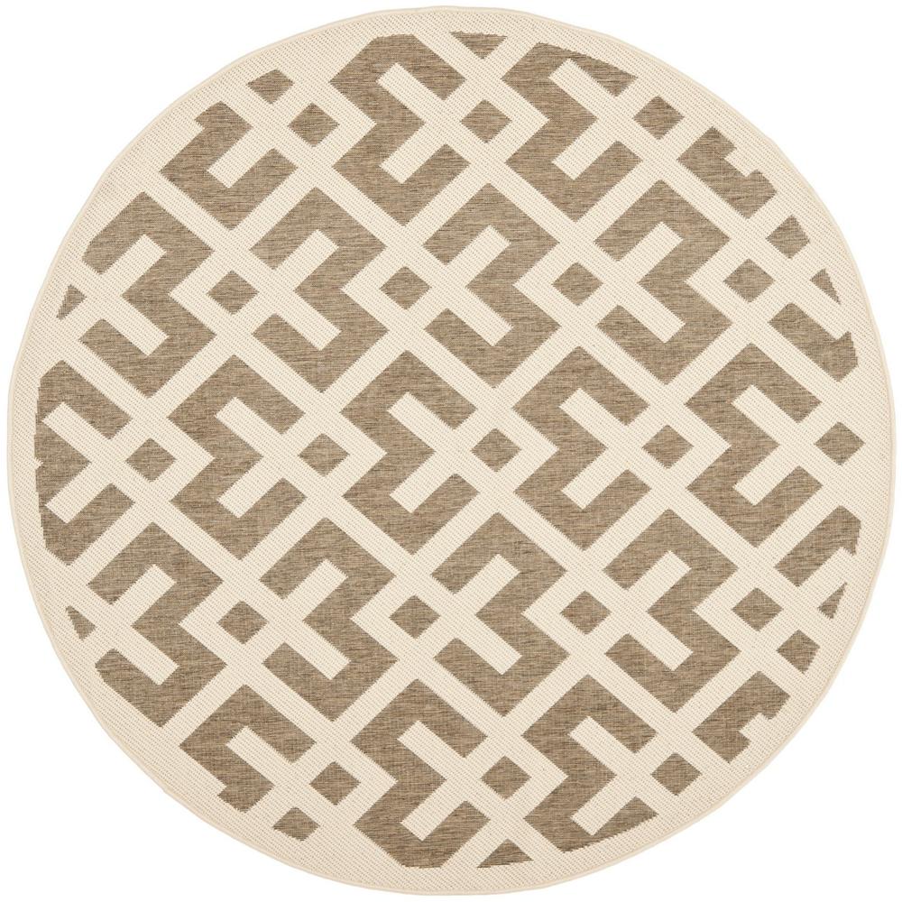 COURTYARD, BROWN / BONE, 6'-7" X 6'-7" Round, Area Rug, CY6915-232-7R. The main picture.