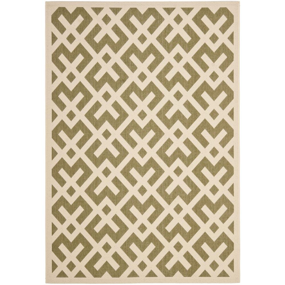 COURTYARD, GREEN / BONE, 5'-3" X 7'-7", Area Rug. The main picture.