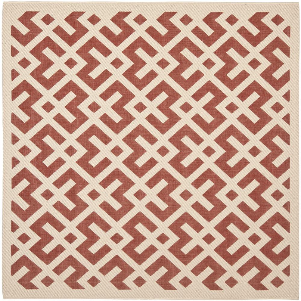 COURTYARD, RED / BONE, 5'-3" X 5'-3" Square, Area Rug, CY6915-238-5SQ. Picture 1
