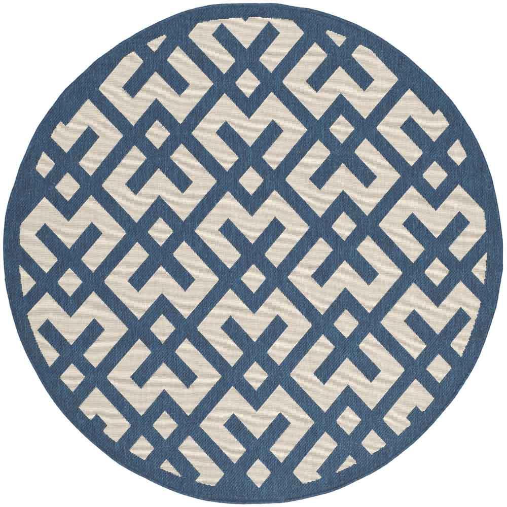 COURTYARD, NAVY / BEIGE, 6'-7" X 6'-7" Round, Area Rug, CY6915-268-7R. The main picture.