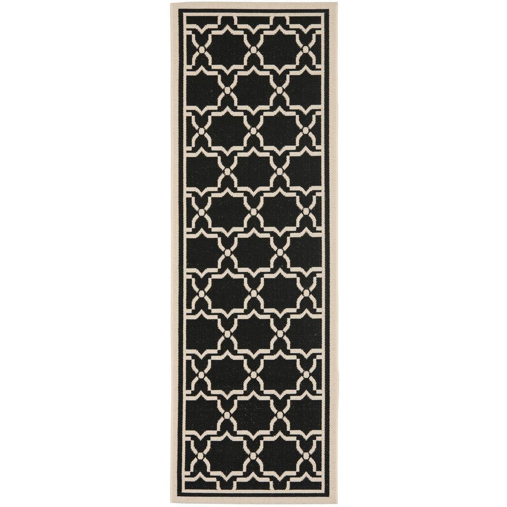 COURTYARD, BLACK / BEIGE, 2'-3" X 12', Area Rug, CY6916-226-212. Picture 1