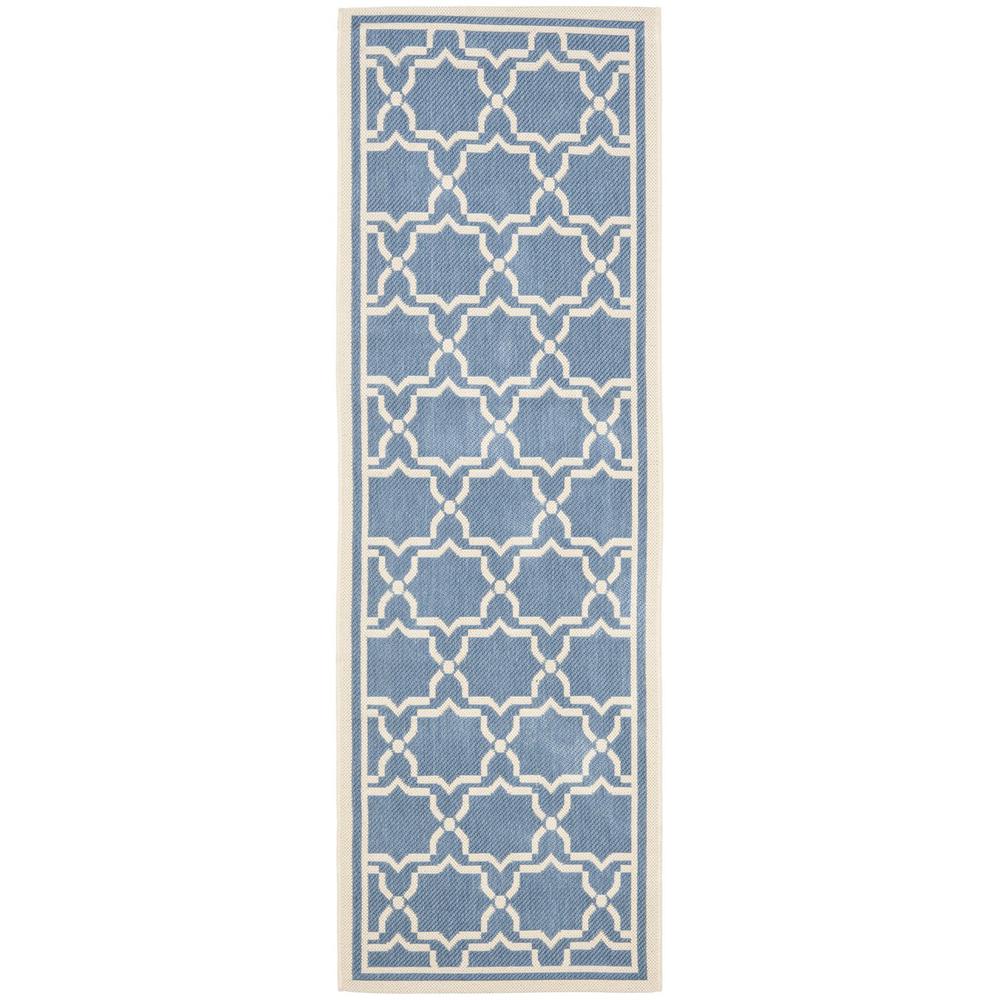 COURTYARD, BLUE / BEIGE, 2'-3" X 12', Area Rug, CY6916-243-212. Picture 1