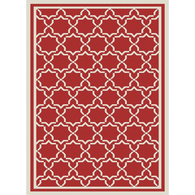 COURTYARD, RED / BONE, 6'-7" X 9'-6", Area Rug, CY6916-248-6. Picture 1