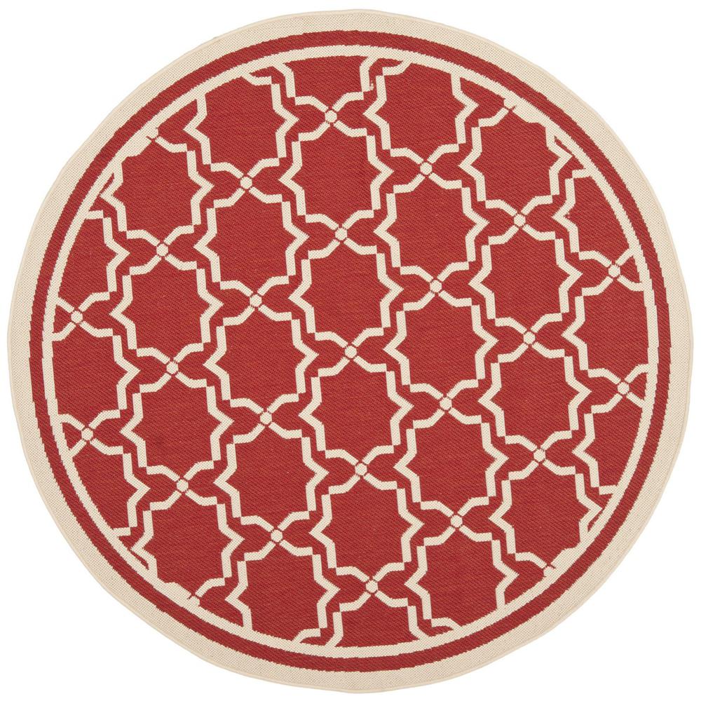 COURTYARD, RED / BONE, 6'-7" X 6'-7" Round, Area Rug, CY6916-248-7R. Picture 1