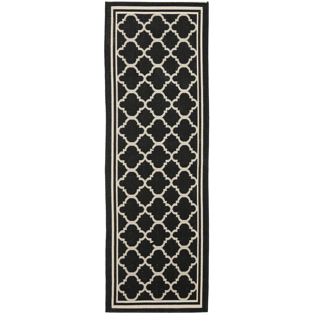 COURTYARD, BLACK / BEIGE, 2'-3" X 12', Area Rug, CY6918-226-212. Picture 1