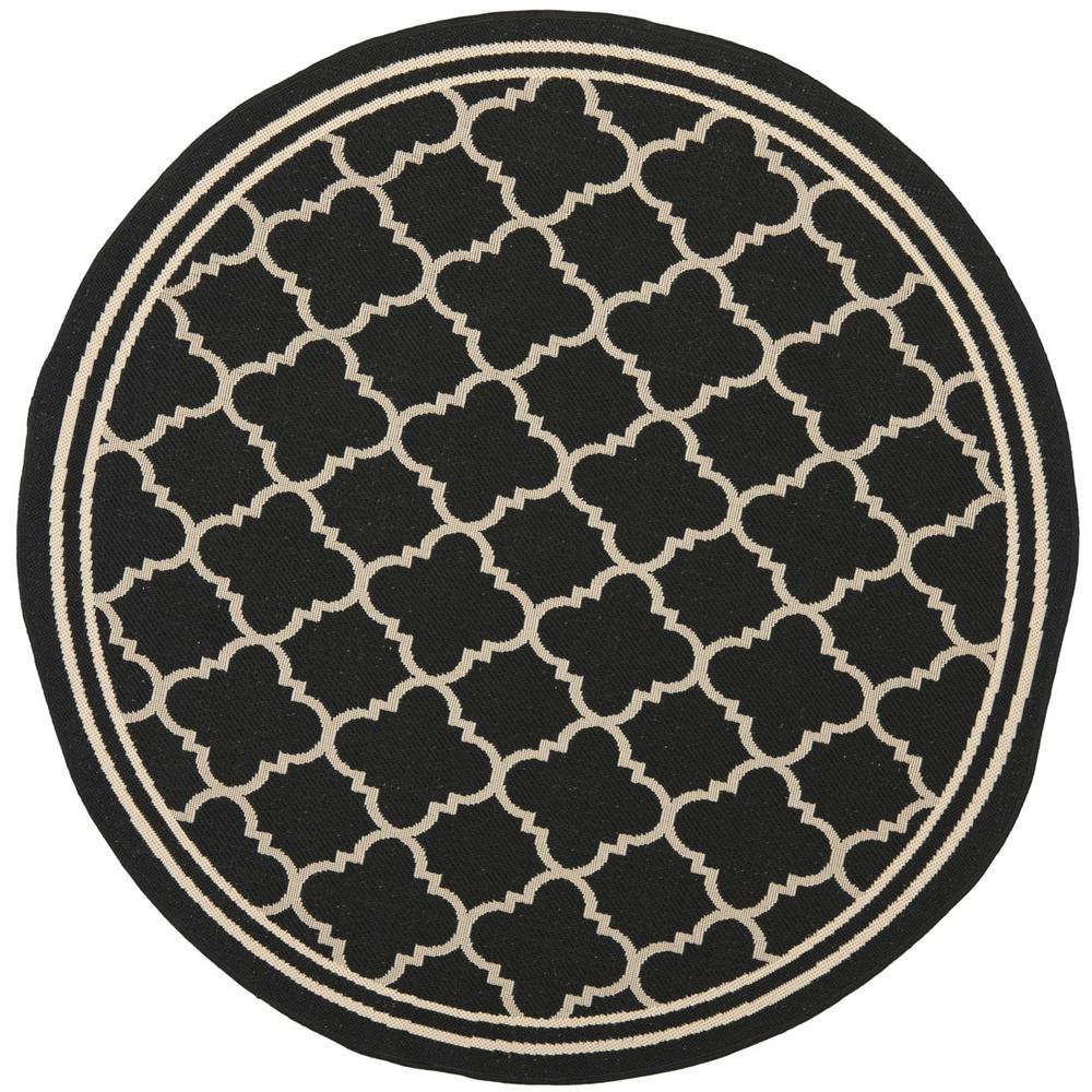 COURTYARD, BLACK / BEIGE, 5'-3" X 5'-3" Round, Area Rug, CY6918-226-5R. The main picture.