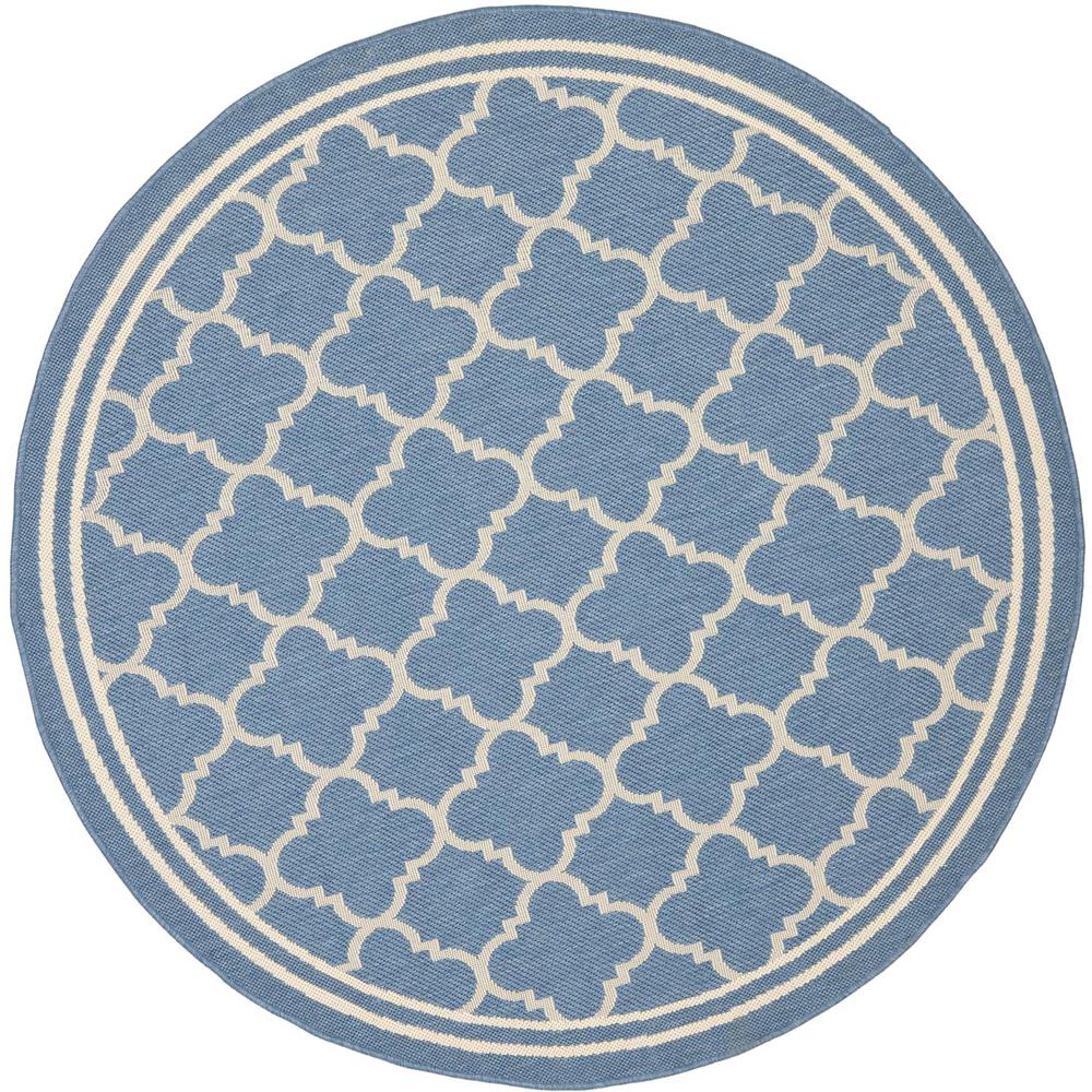 COURTYARD, BLUE / BEIGE, 5'-3" X 5'-3" Round, Area Rug, CY6918-243-5R. Picture 1