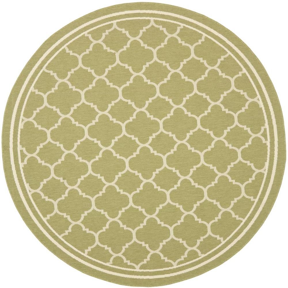 COURTYARD, GREEN / BEIGE, 5'-3" X 5'-3" Round, Area Rug, CY6918-244-5R. Picture 1