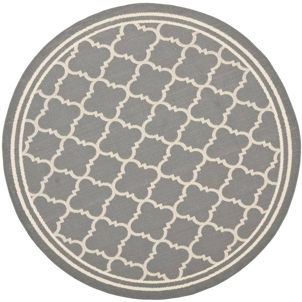 COURTYARD, ANTHRACITE / BEIGE, 5'-3" X 5'-3" Round, Area Rug, CY6918-246-5R. Picture 1