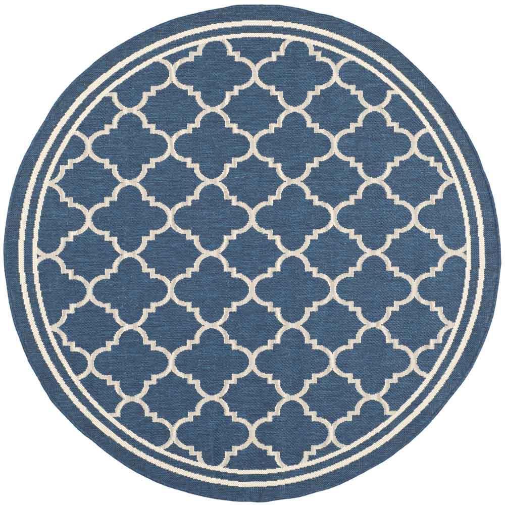 COURTYARD, NAVY / BEIGE, 5'-3" X 5'-3" Round, Area Rug, CY6918-268-5R. The main picture.