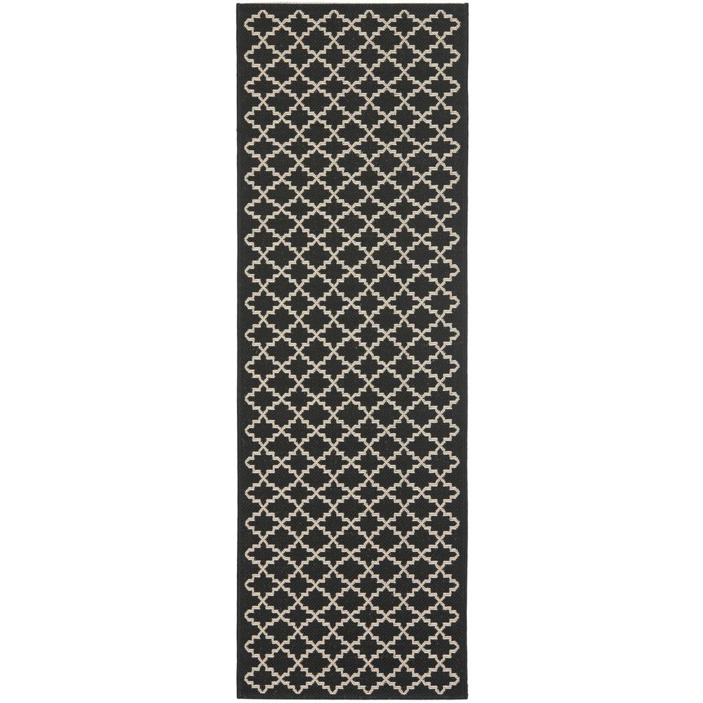 COURTYARD, BLACK / BEIGE, 2'-3" X 12', Area Rug, CY6919-226-212. Picture 1