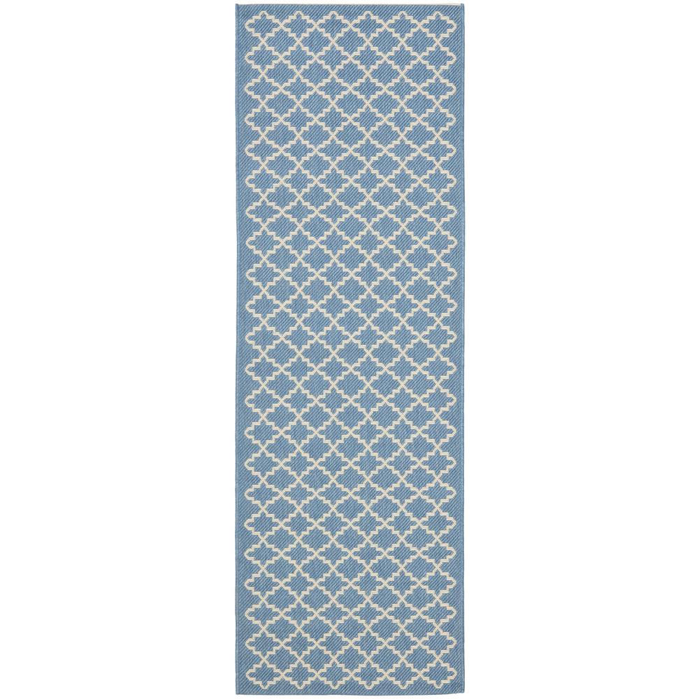 COURTYARD, BLUE / BEIGE, 2'-3" X 12', Area Rug, CY6919-243-212. Picture 1