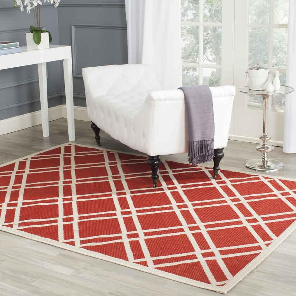 COURTYARD, RED / BONE, 5'-3" X 7'-7", Area Rug, CY6923-248-5. Picture 1