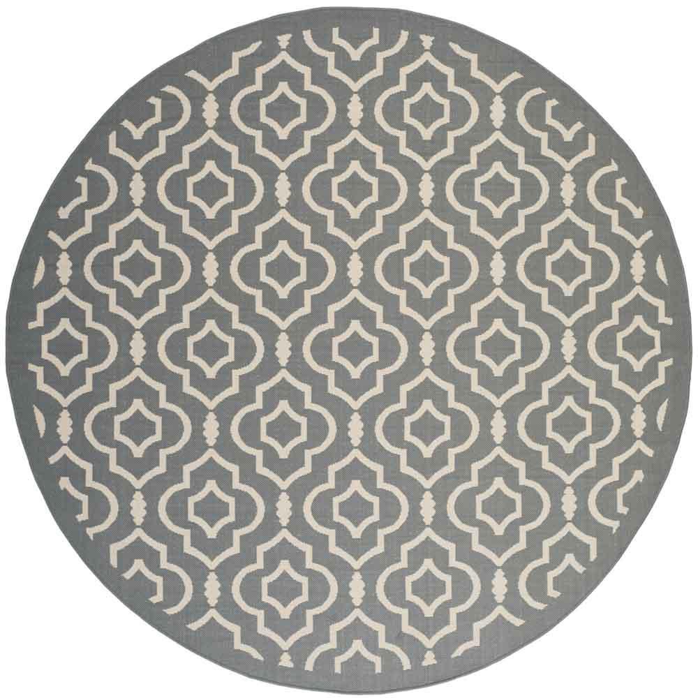 COURTYARD, ANTHRACITE / BEIGE, 7'-10" X 7'-10" Round, Area Rug, CY6926-246-8R. Picture 1