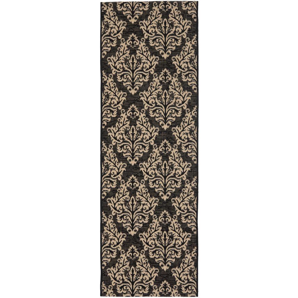 COURTYARD, BLACK / CREME, 2'-3" X 6'-7", Area Rug, CY6930-26-27. The main picture.