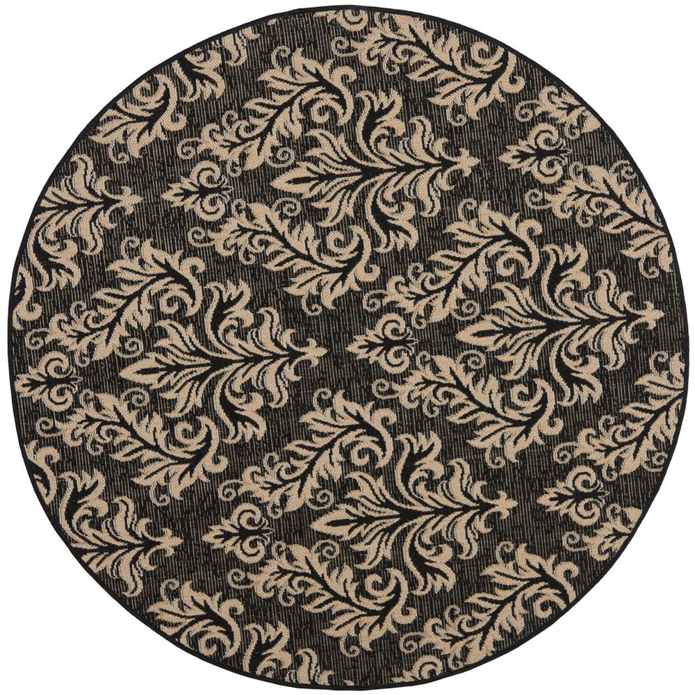 COURTYARD, BLACK / CREME, 6'-7" X 6'-7" Round, Area Rug, CY6930-26-7R. Picture 1