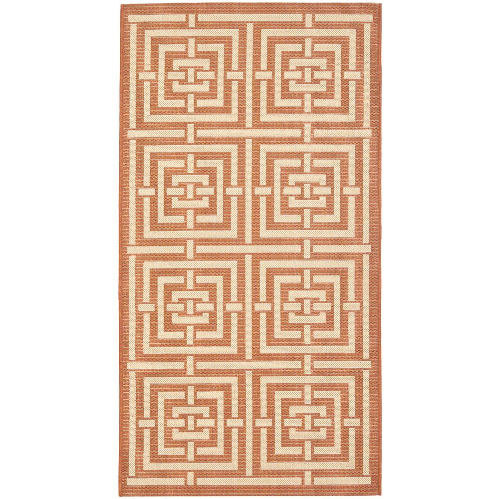 COURTYARD, TERRACOTTA / CREAM, 2'-7" X 5', Area Rug, CY6937-21-3. Picture 1