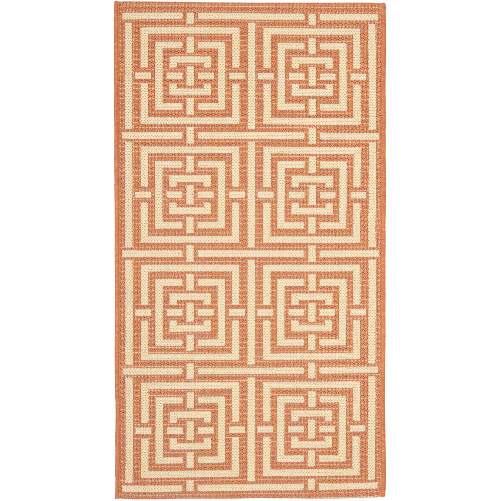 COURTYARD, TERRACOTTA / CREAM, 5'-3" X 7'-7", Area Rug, CY6937-21-5. Picture 1