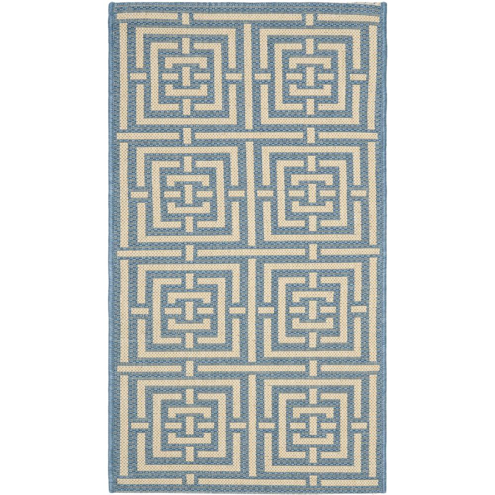 COURTYARD, BLUE / BONE, 2'-7" X 5', Area Rug, CY6937-23-3. Picture 1