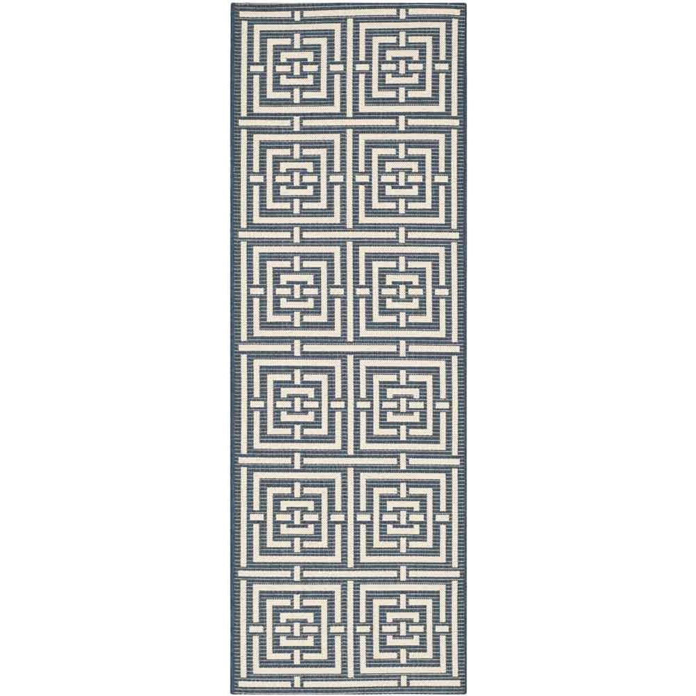 COURTYARD, NAVY / BEIGE, 2'-3" X 6'-7", Area Rug, CY6937-268-27. The main picture.