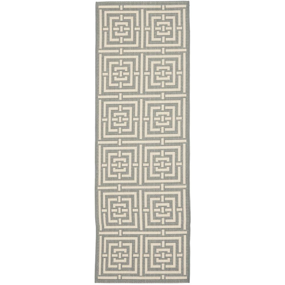 COURTYARD, GREY / CREAM, 2'-3" X 12', Area Rug, CY6937-65-212. The main picture.