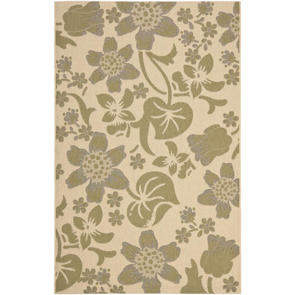 COURTYARD, CREAM / GREEN, 5'-3" X 7'-7", Area Rug, CY7014-14A5-5. Picture 1